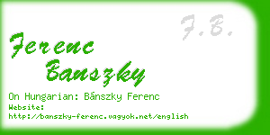 ferenc banszky business card